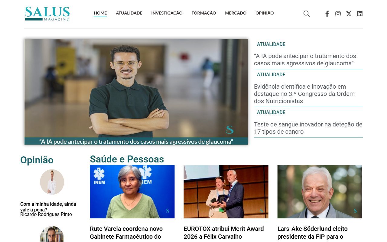Homepage of Salus Magazine